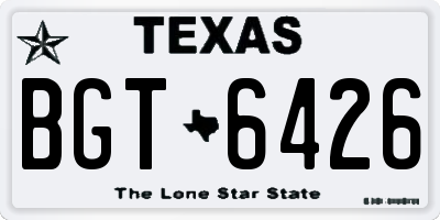 TX license plate BGT6426