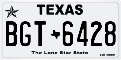 TX license plate BGT6428
