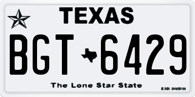 TX license plate BGT6429