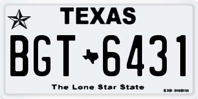 TX license plate BGT6431