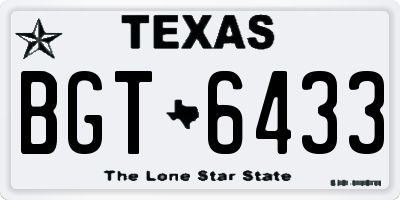 TX license plate BGT6433