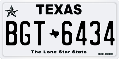 TX license plate BGT6434