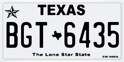 TX license plate BGT6435