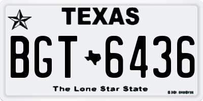 TX license plate BGT6436