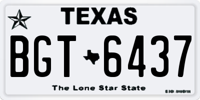 TX license plate BGT6437