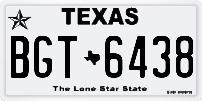 TX license plate BGT6438