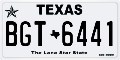 TX license plate BGT6441
