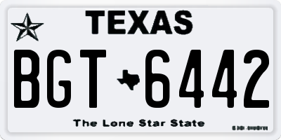 TX license plate BGT6442