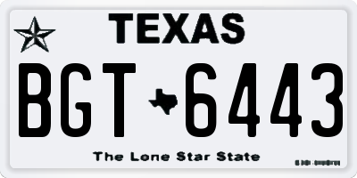 TX license plate BGT6443