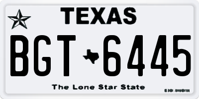 TX license plate BGT6445
