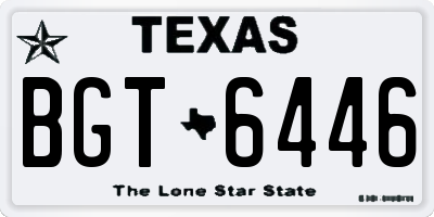 TX license plate BGT6446