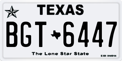 TX license plate BGT6447