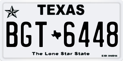 TX license plate BGT6448