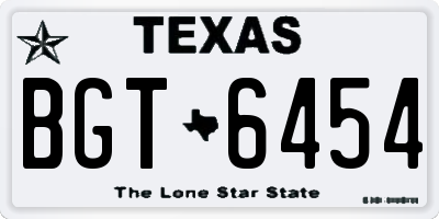 TX license plate BGT6454