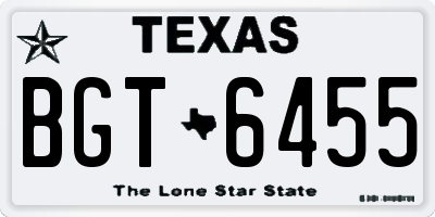 TX license plate BGT6455