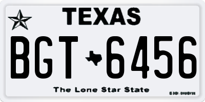 TX license plate BGT6456