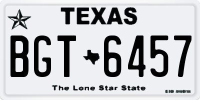 TX license plate BGT6457