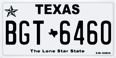 TX license plate BGT6460