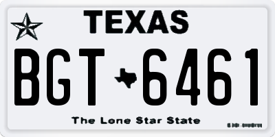TX license plate BGT6461