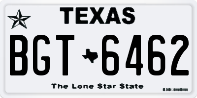 TX license plate BGT6462