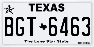 TX license plate BGT6463