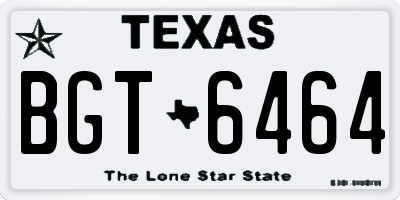 TX license plate BGT6464