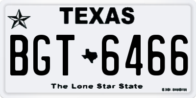 TX license plate BGT6466