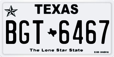 TX license plate BGT6467