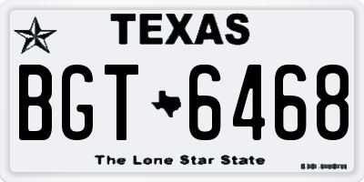 TX license plate BGT6468