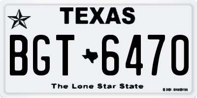 TX license plate BGT6470