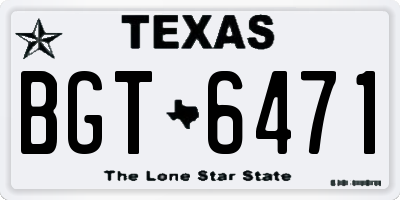 TX license plate BGT6471