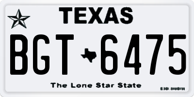 TX license plate BGT6475