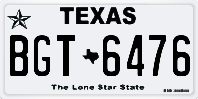 TX license plate BGT6476