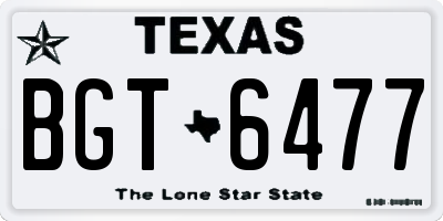 TX license plate BGT6477