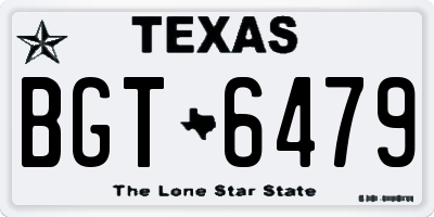 TX license plate BGT6479