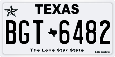 TX license plate BGT6482