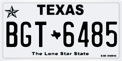 TX license plate BGT6485