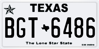 TX license plate BGT6486