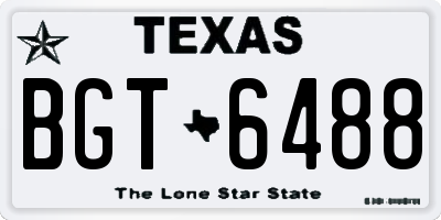 TX license plate BGT6488