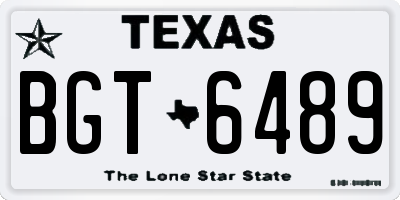 TX license plate BGT6489