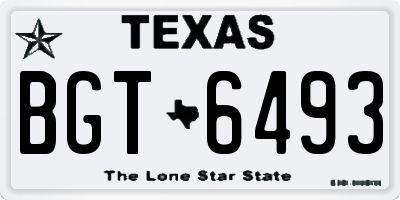 TX license plate BGT6493