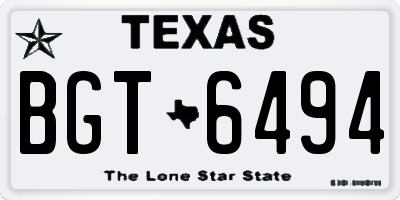 TX license plate BGT6494