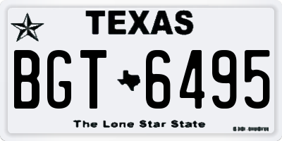 TX license plate BGT6495