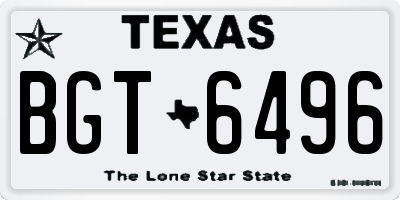 TX license plate BGT6496