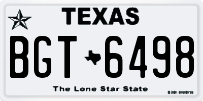 TX license plate BGT6498