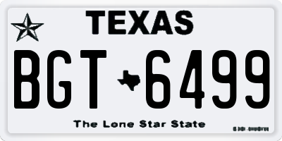 TX license plate BGT6499
