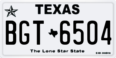 TX license plate BGT6504