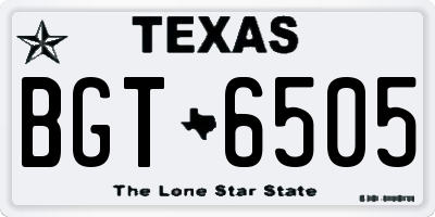 TX license plate BGT6505