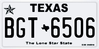 TX license plate BGT6506