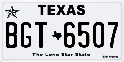 TX license plate BGT6507